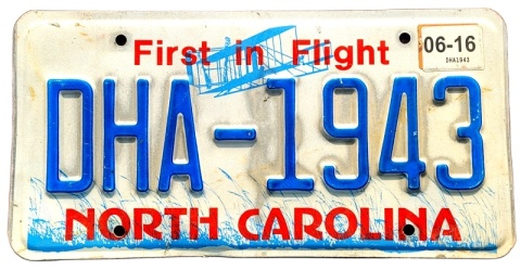 North Carolina 2016 - tablica z USA