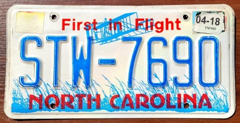 North Carolina 2018 - tablica z USA