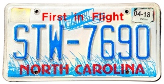 North Carolina 2018 - tablica z USA