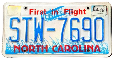 North Carolina 2018 - tablica z USA