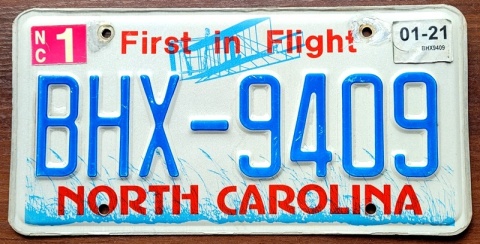 North Carolina 2021 - tablica z USA