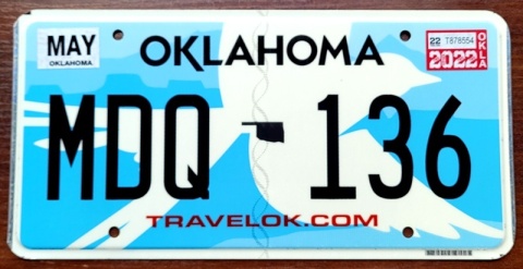 Oklahoma 2022 - tablica z USA
