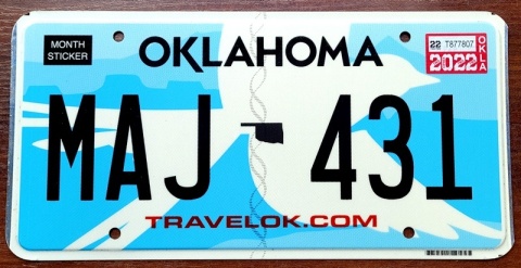 Oklahoma 2022 - tablica z USA