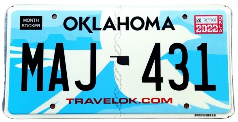 Oklahoma 2022 - tablica z USA