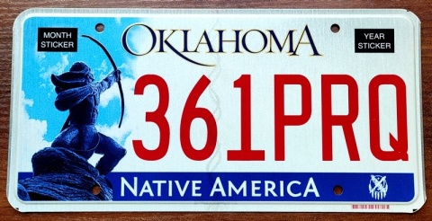 Oklahoma - tablica z USA