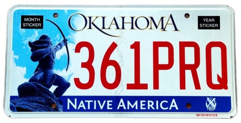Oklahoma - tablica z USA