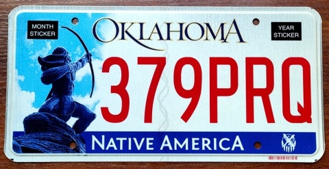 Oklahoma - tablica z USA