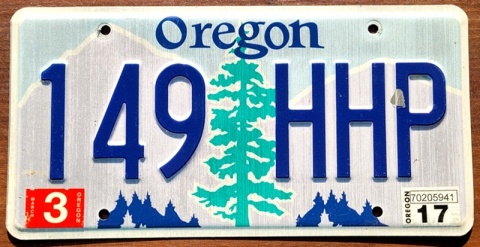 Oregon 2017 - tablica z USA