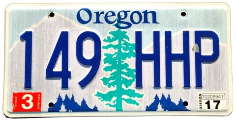 Oregon 2017 - tablica z USA