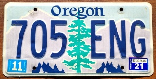 Oregon 2021 - tablica z USA
