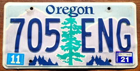 Oregon 2021 - tablica z USA