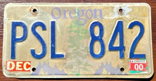 Oregon 2000 - tablica z USA
