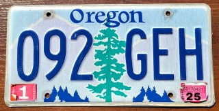 Oregon 2025 - tablica z USA