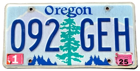 Oregon 2025 - tablica z USA