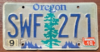 Oregon 2010 - tablica z USA