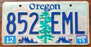 Oregon 2015 - tablica z USA
