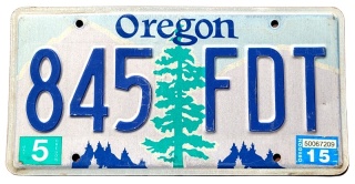 Oregon 2015 - tablica z USA