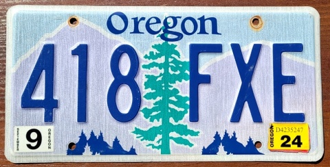 Oregon 2024 - tablica z USA