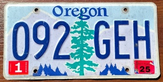 Oregon 2025 - tablica z USA