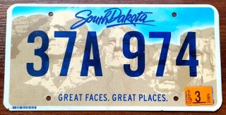 South Dakota 2022 - tablica z USA