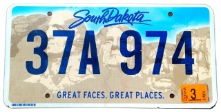 South Dakota 2022 - tablica z USA