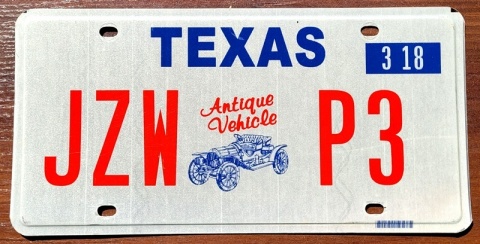 Texas - Antique Vehicle - tablica z USA