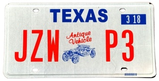 Texas - Antique Vehicle - tablica z USA