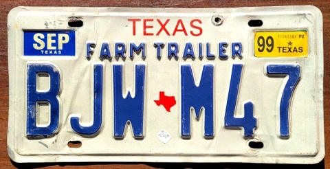 Texas 1999 - tablica z USA
