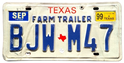 Texas 1999 - tablica z USA