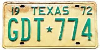 Texas 1972 - tablica z USA