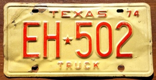 Texas 1974 - tablica z USA