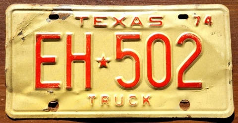 Texas 1974 - tablica z USA