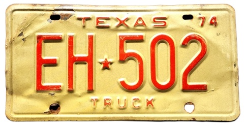 Texas 1974 - tablica z USA