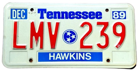 Tennessee 1989 - tablica z USA