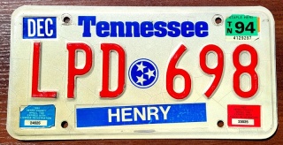Tennessee 1994 - tablica z USA