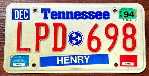 Tennessee 1994 - tablica z USA