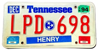 Tennessee 1994 - tablica z USA