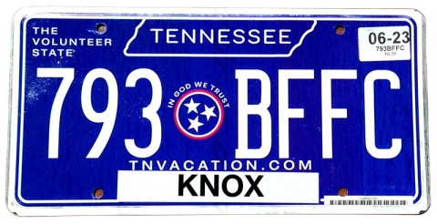 Tennessee 2023 - tablica z USA