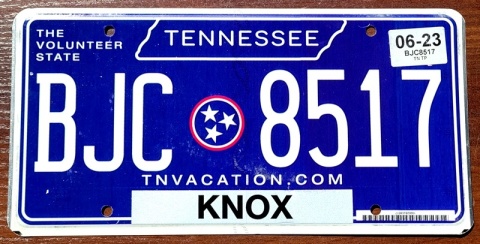Tennessee 2023 - tablica z USA