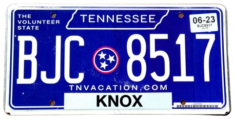 Tennessee 2023 - tablica z USA