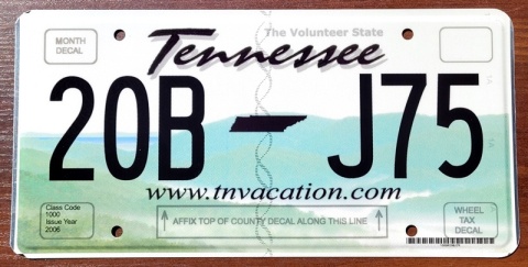 Tennessee - tablica z USA