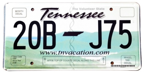 Tennessee - tablica z USA