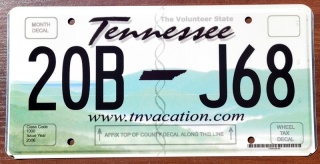 Tennessee - tablica z USA