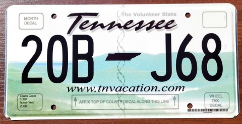 Tennessee - tablica z USA