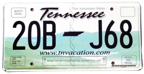 Tennessee - tablica z USA