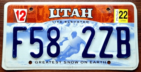 Utah 2022- tablica z USA