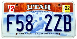 Utah 2022- tablica z USA