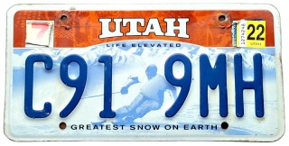 Utah 2022 - tablica z USA