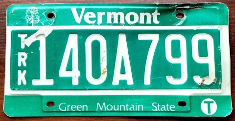 Vermont - tablica z USA