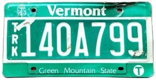 Vermont - tablica z USA